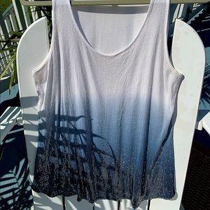 Saks Fifth Avenue Blue Ombré Sequin Tank Top/Cami size Medium